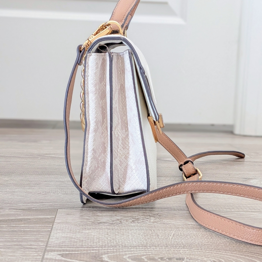 ALDO White and Tan Women's Top Handle Tote Bag - Picture 4 of 9